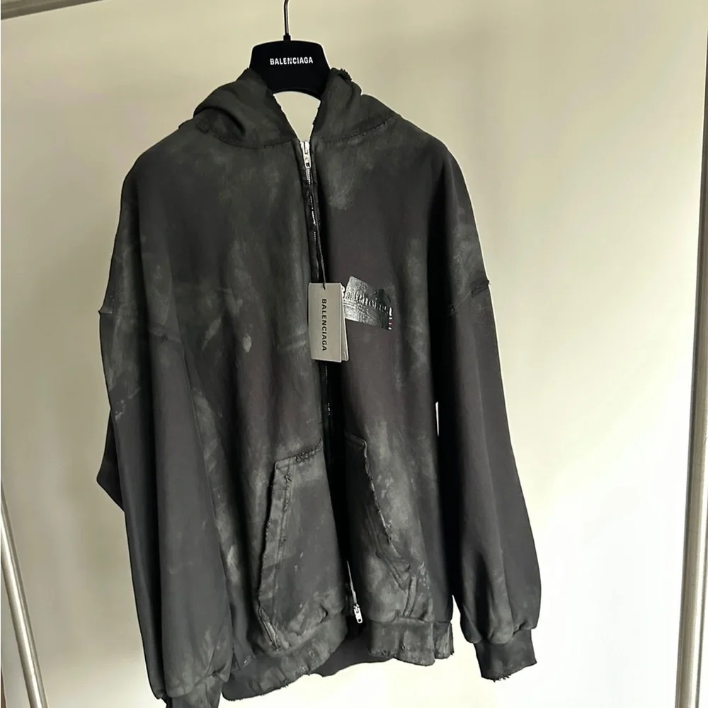 Balenciaga | Shirts | Balenciaga Gaffer Mud Distressed Zip Up